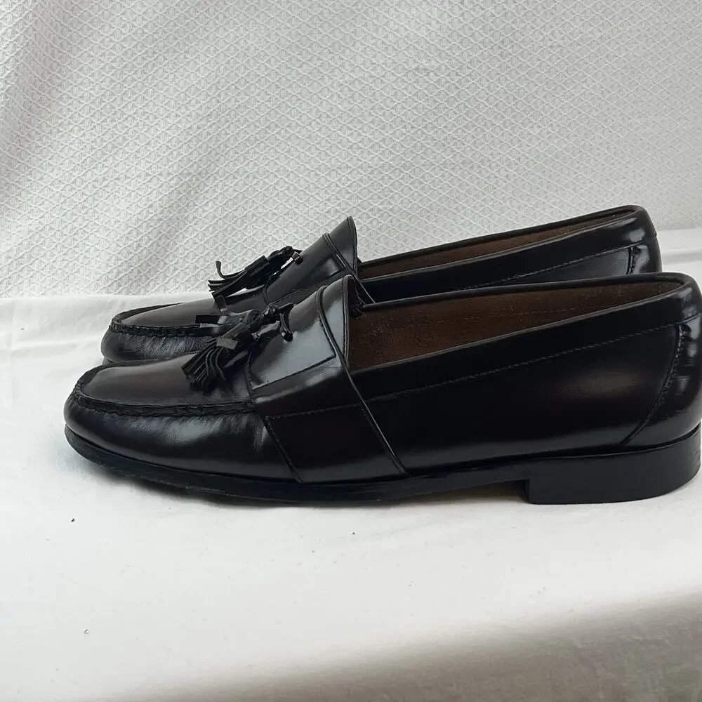 Cole Haan Men’s 9.5M Burgundy Tassel Loafers Leather Dress Shoes Made in India